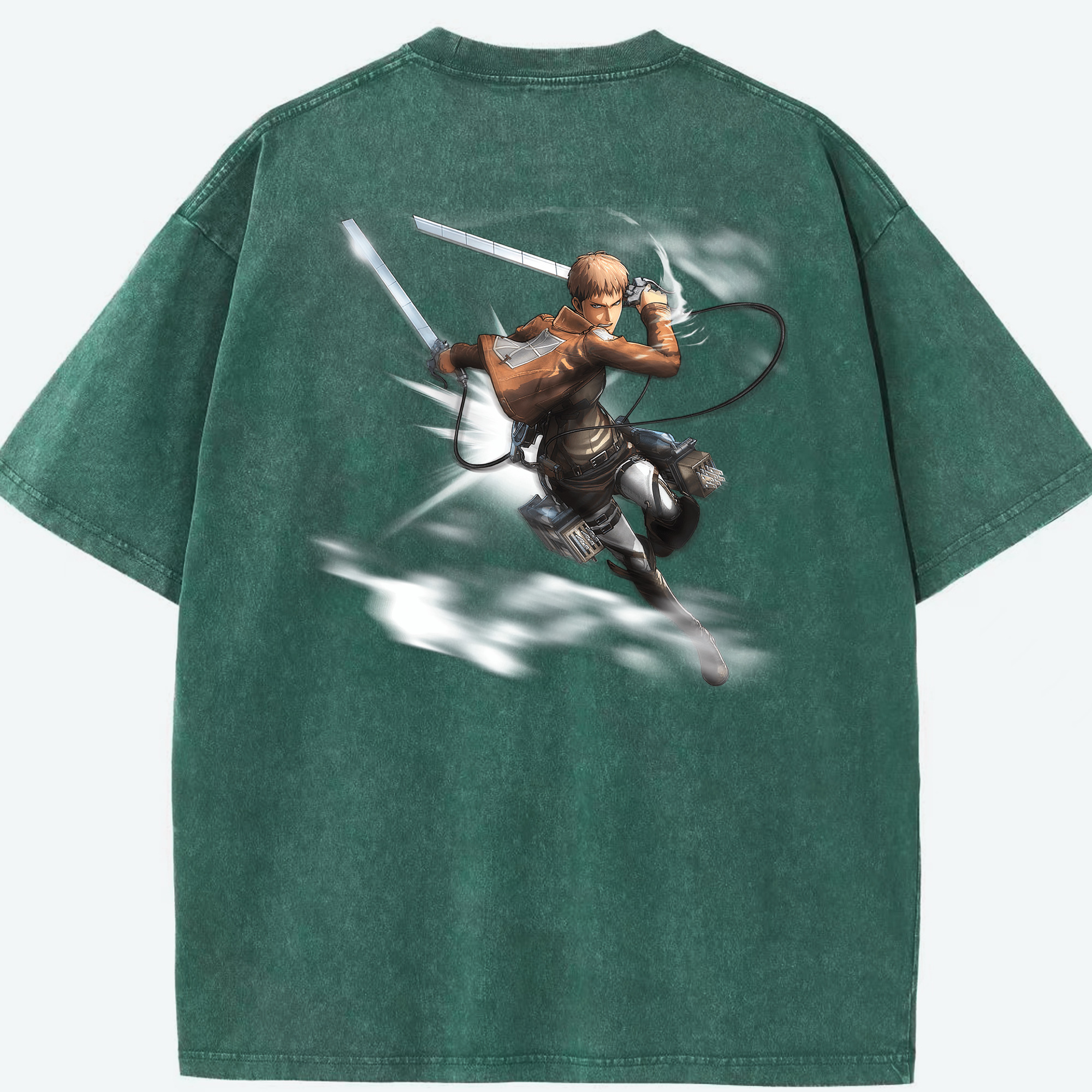 （画像用） 進撃の巨人 ジャン・キルシュタイン Attack on Titan Jean Kirstein 綿100% ヴィンテージ風 半袖Tシャツ（背面プリント）